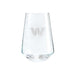 Washington Commanders Crate & Barrel NFL Tour 19oz Stemless Wine Glass, Set of 4 featuring the Commanders stylized “W” logo etched on clear glass
