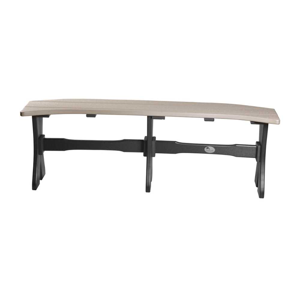 Weatherwood and Black LuxCraft 52 Table Bench