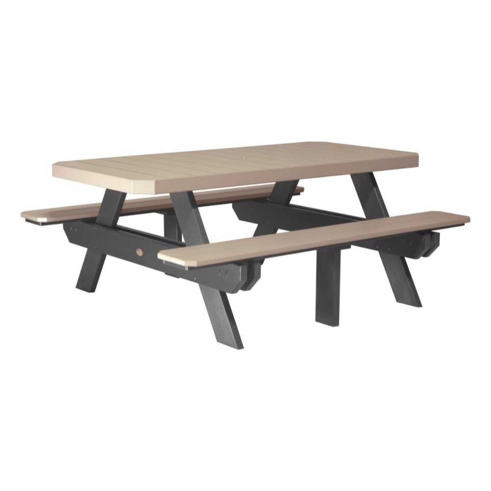 LuxCraft 6' Rectangular Picnic Table-Freedom Room