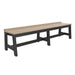 Weatherwood and Black LuxCraft Cafe Dining Bench 72