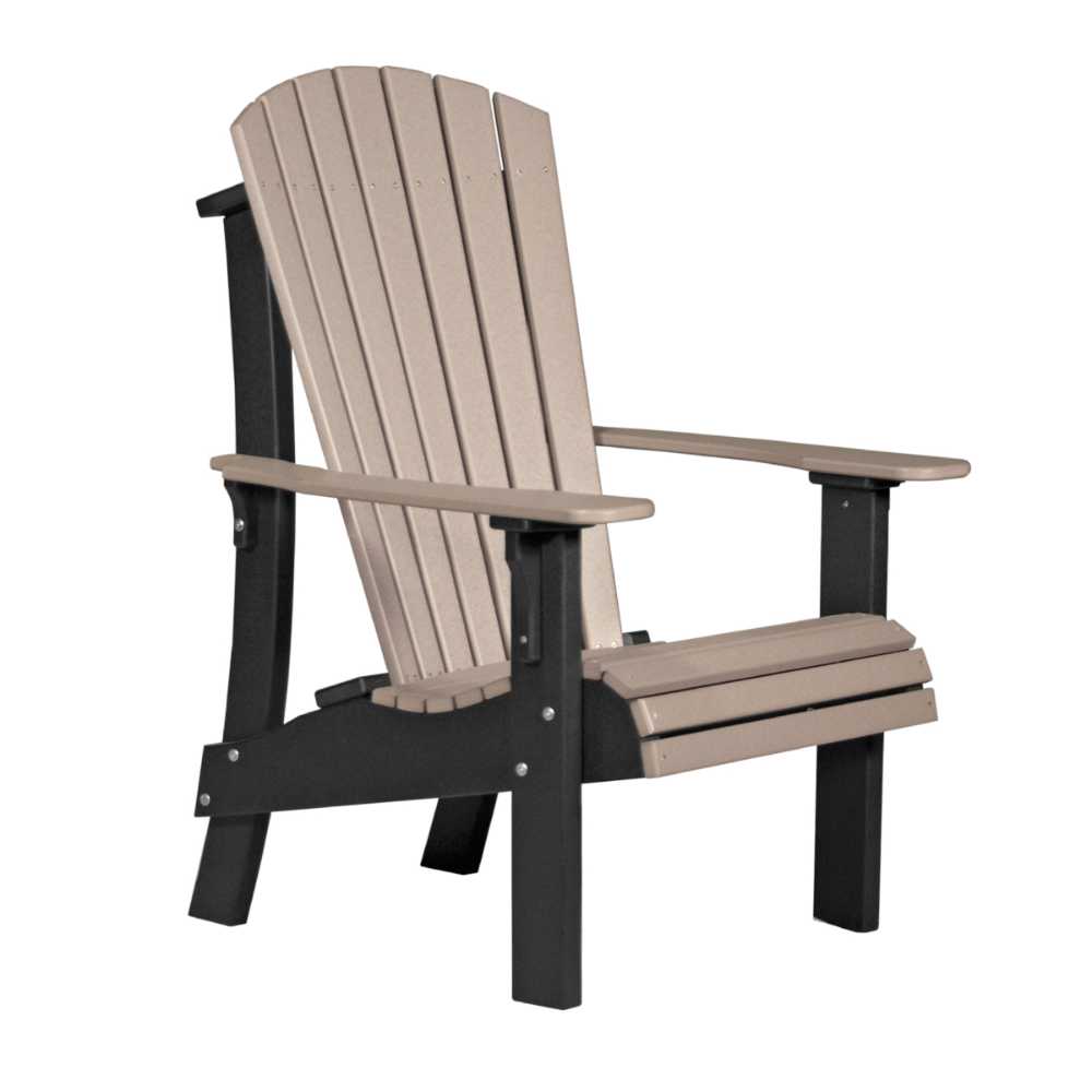 Weatherwood and Black LuxCraft Royal Adirondack Chair