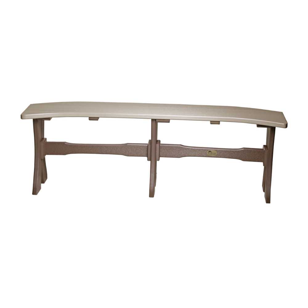 Weatherwood and Chestnut Brown LuxCraft 52 Table Bench