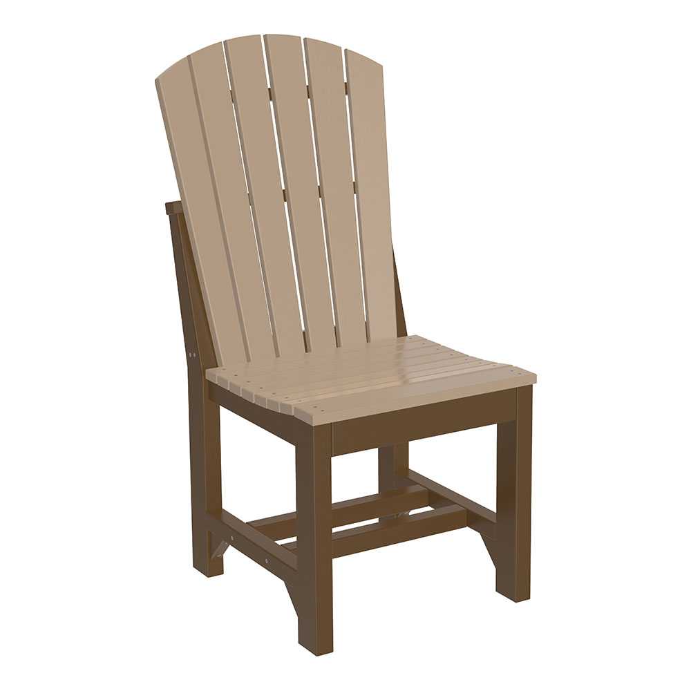 Weatherwood and Chestnut Brown LuxCraft Adirondack Side Chair