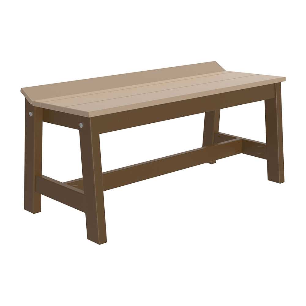 Weatherwood and Chestnut Brown LuxCraft Cafe Dining Bench 41