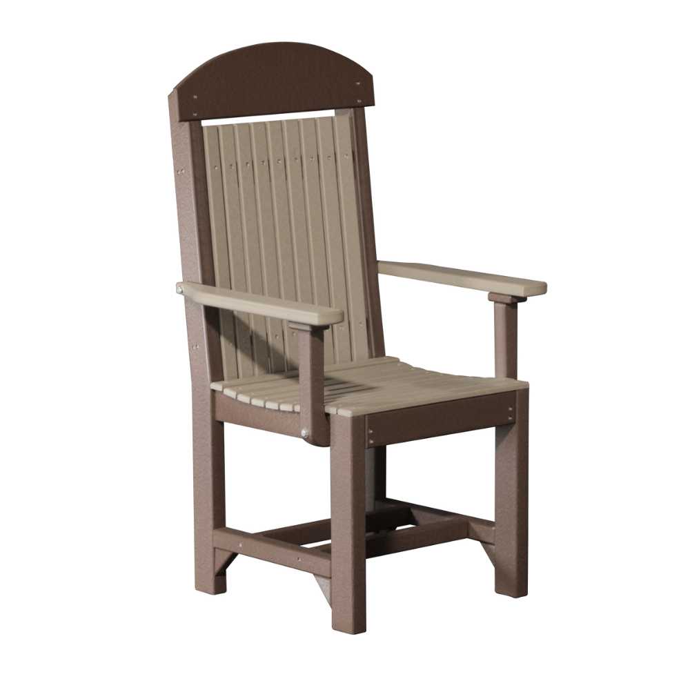 Weatherwood and Chestnut Brown LuxCraft Classic Arm Chair