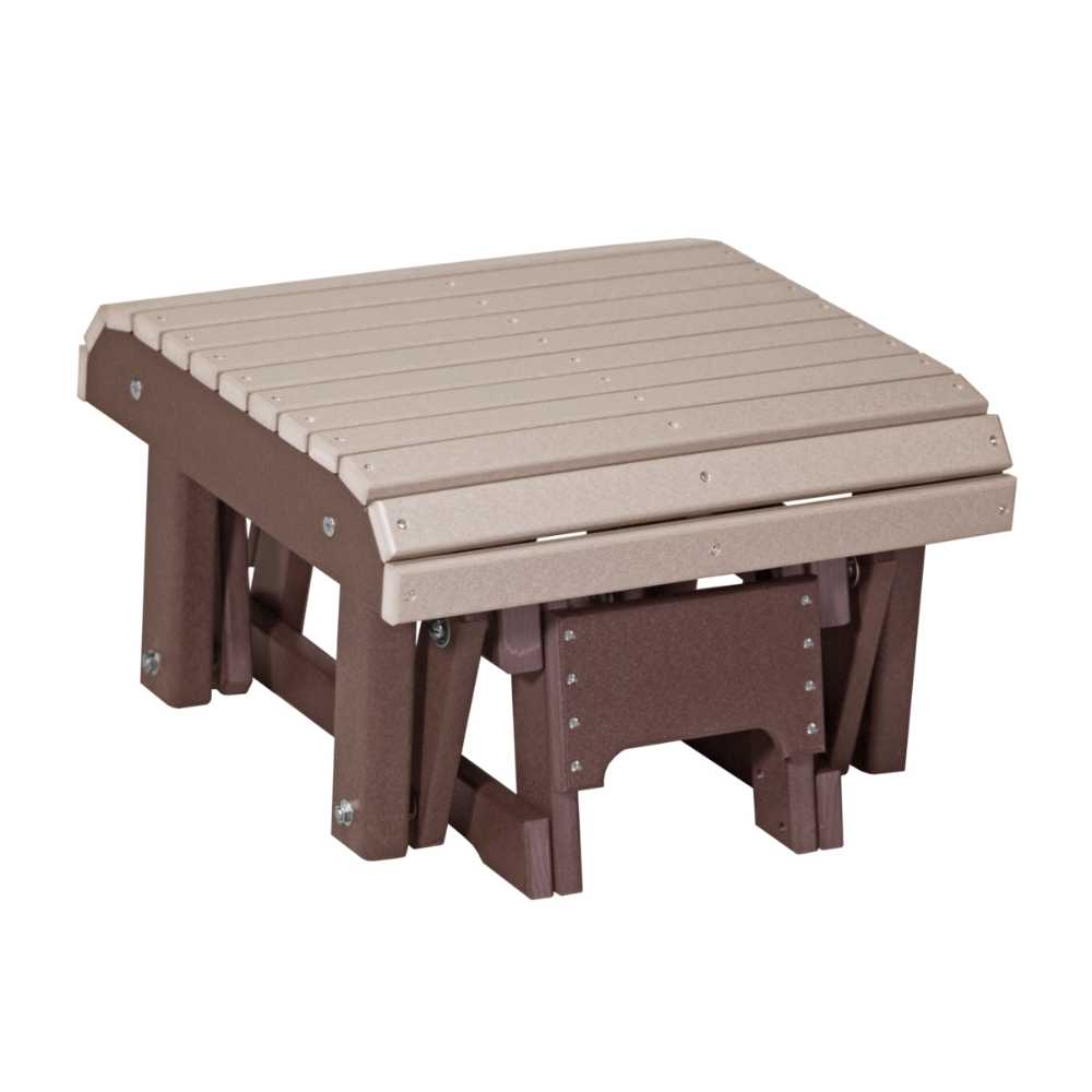 Weatherwood and Chestnut Brown LuxCraft Glider Footrest