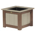 Weatherwood and Chestnut Brown LuxCraft Poly Lumber Square Planter in 24in and 15in