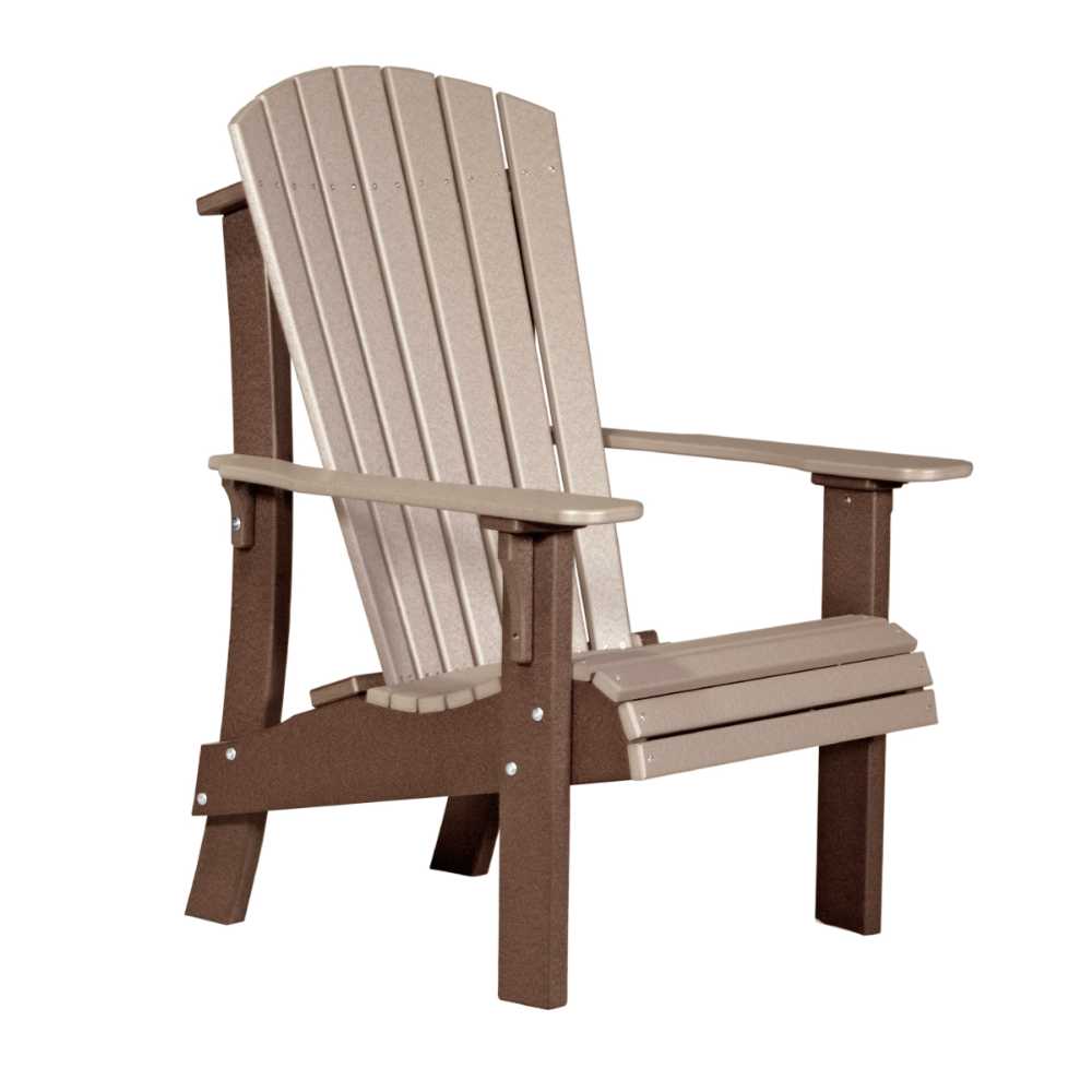 Weatherwood and Chestnut Brown LuxCraft Royal Adirondack Chair