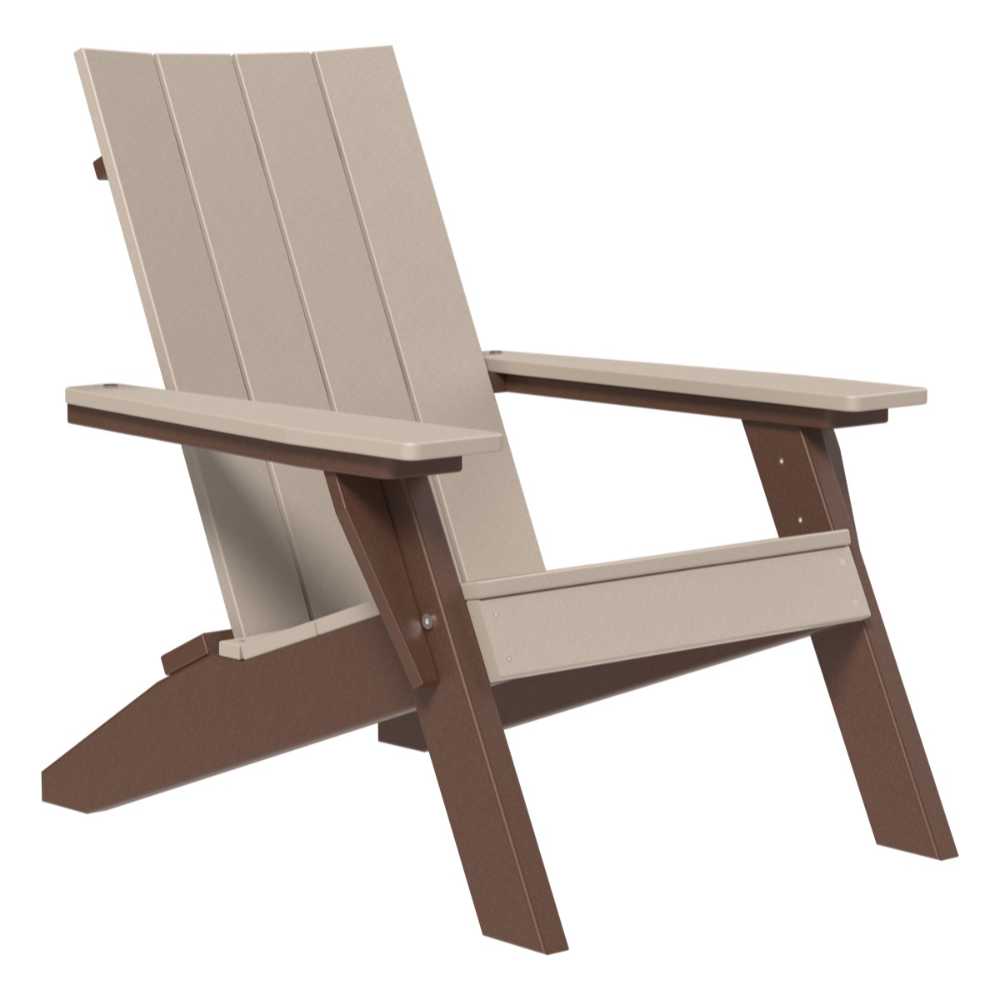 Weatherwood and Chestnut Brown LuxCraft Urban Adirondack Chair