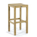 Westminster Teak 5pc Somerset Teak Bar & Stool Set bar stool shown alone, made of teak wood with a square slatted seat and four straight legs