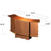 Westminster Teak 5pc Somerset Teak Bar & Stool Set dimension diagram showing the bar opened wide with fold-out side panels and overall measurements