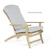 Westminster Teak Adirondack Lounger with gray cushions displayed on a white background, highlighting its wide teak armrests and supportive back