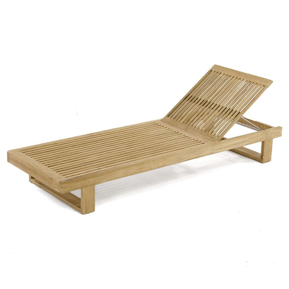 Westminster Teak Horizon Double Chaise and Side Table Set frame shown without cushions on a plain background