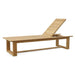 Westminster Teak Horizon High-Chaise Lounge Bench is displayed with its backrest slightly reclined, forming a gentle angled lounging position