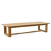 Westminster Teak Horizon High-Chaise Lounge Bench is shown as a long, solid teak bench with a flat slatted surface and sturdy rectangular legs on a plain white background
