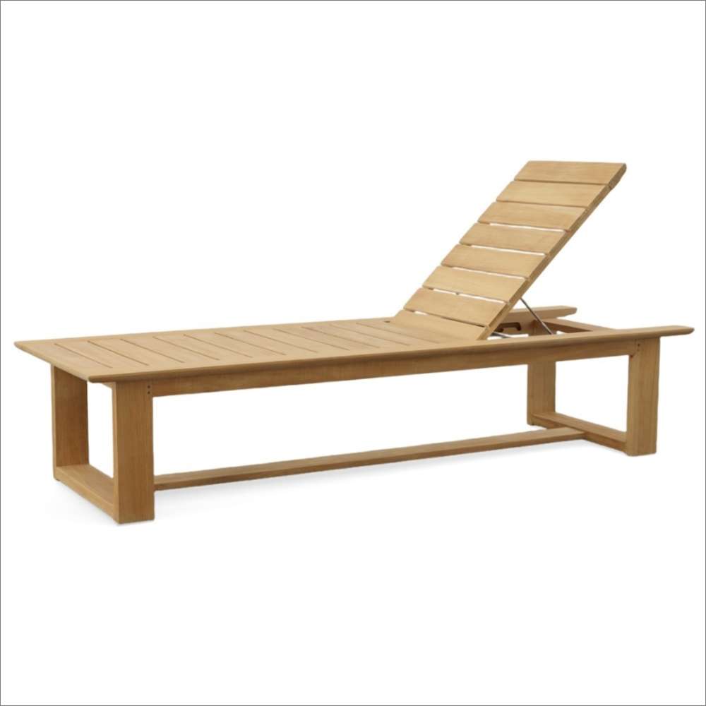 Westminster Teak Horizon High Chaise Lounger with a raised slatted backrest is shown