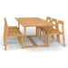 Westminster Teak Horizon Sidechair Dining Set for 6 shows a rectangular teak table with six matching chairs arranged neatly around it on a plain white background