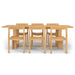 Westminster Teak Horizon Sidechair Dining Set for 6 shows a straight-on side view of the table with six chairs aligned evenly along both sides