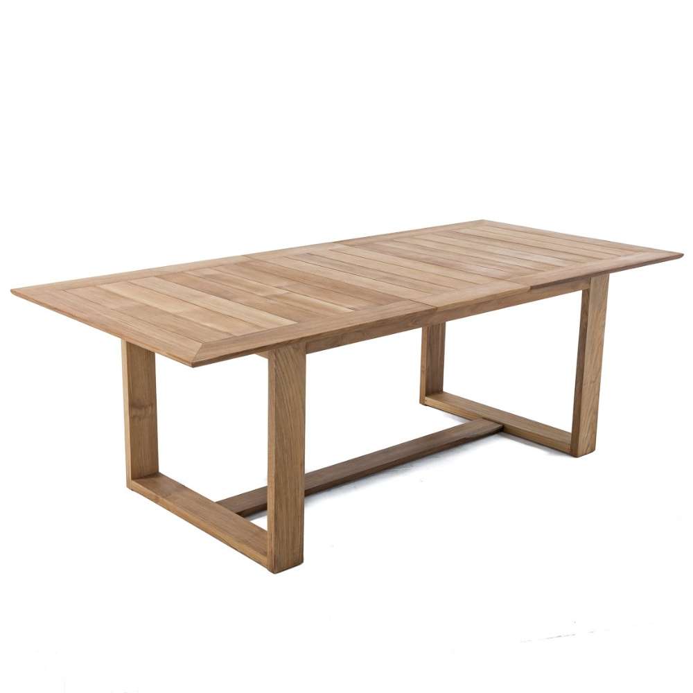 Westminster Teak Horizon Teak Dining Picnic Set rectangular teak table displayed alone, showing its slatted top and strong base design