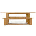 Westminster Teak Horizon Teak Dining Picnic Set side profile highlighting the solid teak frame and simple bench seating design