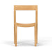 Westminster Teak Horizon Teak Side Chair is shown from the back, revealing a horizontal top rail and a curved lower support