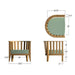 Westminster Teak Kafelonia Club Chair dimensions with top, front, and side measurements for size reference