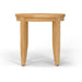 Westminster Teak Laguna Teak Side Table is shown from the side, emphasizing its thick tabletop and evenly spaced legs
