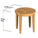 Westminster Teak Laguna Teak Side Table is viewed from above, clearly showing its circular slatted pattern divided into sections