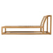 Westminster Teak Maya Chaise emphasizes a low-profile teak frame with an open base and gently curved back for contemporary outdoor comfort