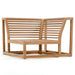 Westminster Teak Maya Corner Sectional frame is shown from the front, highlighting its angled teak structure with slatted backrests and open base design