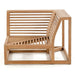 Westminster Teak Maya Corner Sectional frame is shown from the side, emphasizing the slatted seat, curved back support, and sturdy teak construction