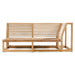 Westminster Teak Maya Left Side Sectional frame is shown from the front, emphasizing its clean lines and open base design
