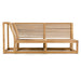 Westminster Teak Maya Right Side Sectional teak frame front view with slatted back and seat on a plain white background