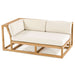 Westminster Teak Maya Right Side Sectional with cream cushions in an angled view showing full seating layout on a white background
