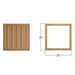 Westminster Teak Maya Teak Side Table is shown in a simple size diagram with a top view and side view, labeled as 20 inches wide and 20 inches high