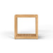 Westminster Teak Maya Teak Side Table is shown straight from the front, making its square shape, open frame, and lower slatted shelf easy to see