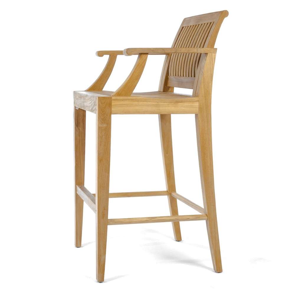 Westminster Teak Somerset Backless Bar Stool side view on a white background