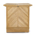 Westminster Teak Somerset Teak Bar compact closed front view with a clean teak wood finish and herringbone panel design