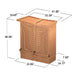Westminster Teak Somerset Teak Bar dimension diagram showing compact size with labeled width, depth, and height measurements