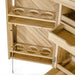 Westminster Teak Somerset Teak Bar interior storage design with built-in wine bottle holders and a convenient drawer