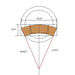 Westminster Teak Somerset Teak Bar top-view layout highlighting its semi-circular shape with precise inner and outer radius measurements