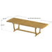 Westminster Teak Veranda 11pc Teak Dining Set teak dining table with dimensions of 39.37" width, 29.13" height, and adjustable lengths up to 118.11