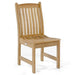 Westminster Teak Veranda 11pc Teak Dining Set teak side chair with curved slatted back, contoured seat, and solid wood legs for outdoor dining