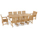 Westminster Teak Veranda Teak Dining Chair complements a full outdoor dining set with matching teak chairs arranged around a spacious oval table