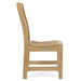 Westminster Teak Veranda Teak Dining Chair highlights a side profile with a gently curved backrest, scooped seat, and strong straight legs