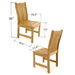 Westminster Teak Veranda Teak Dining Chair includes ergonomic dimensions with a 36-inch height, curved backrest, and contoured slatted seat