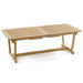 Westminster Teak Veranda Teak Table in its closed position with both extension leaves stored neatly underneath