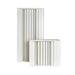 White GIK Acoustics Q11D Quadratic Residue Diffuser in white finish featuring two modern acoustic panels with deep vertical diffusion channels