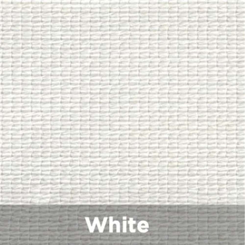 White Tenshon Right Triangle Shade Sail fabric color swatch in a clean white shade with a textured woven pattern