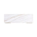 White marble top with subtle veining on Crate & Barrel Batten 62" White Oak Wood Console Desk with White Marble Top